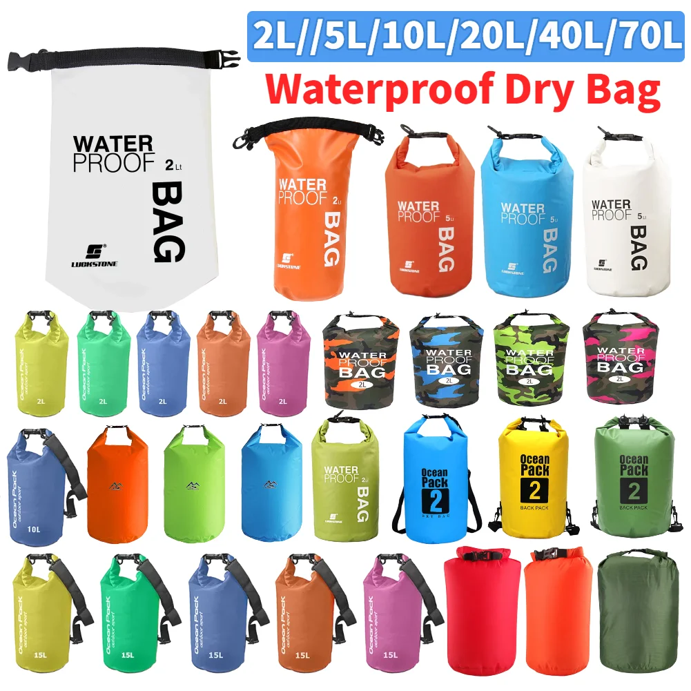 Dry Bag Roll Top - 2L/5L/10L/20L/40L PVC Tas Kering Tahan Air